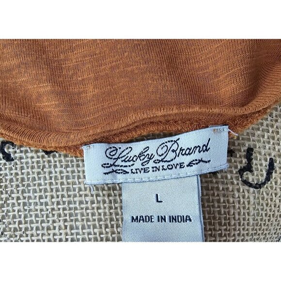 Lucky Brand Slouchy Semi Sheer T-shirt Orange - Picture 6 of 10